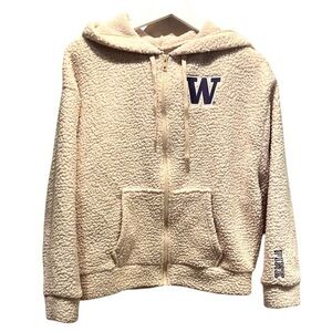 University of Washington UW VS Pink Fleece Coat Zip Up Size Small